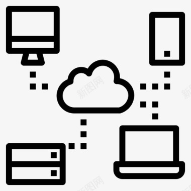 大数据搜索云数据互联网图标