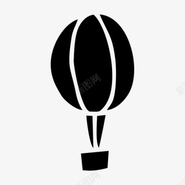 小气球热气球飞行假日图标