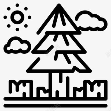 樵夫毁林砍伐木材图标