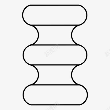 觉波纹波纹管柔性工业图标