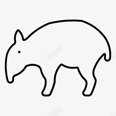 奶牛哺乳tapir动物马来亚tapir图标