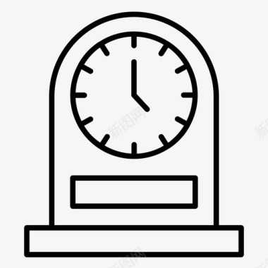 白色钟表台钟厨房时间图标