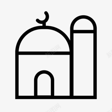 清真寺建筑伊斯兰教图标