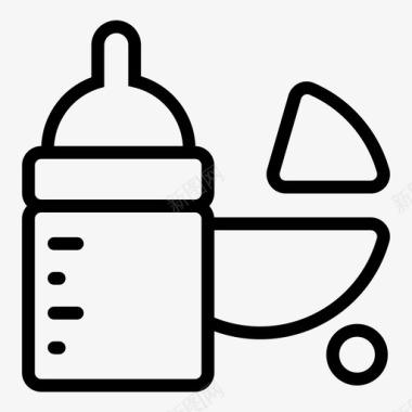 婴儿设备婴儿奶瓶婴儿推车图标