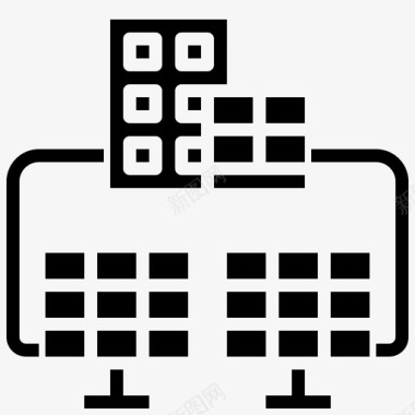 城市太阳太阳能电池板建筑可再生能源图标