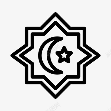 穆斯伊斯兰教新月穆斯林图标
