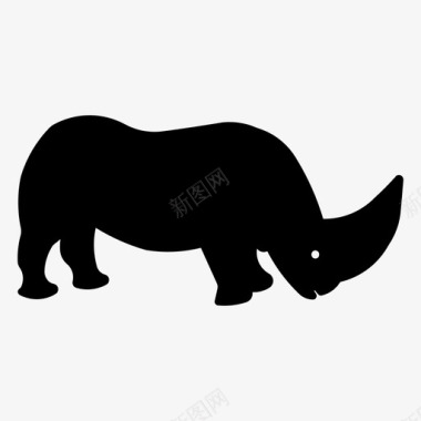 犀牛图标恐龙侏罗纪时期犀牛图标
