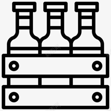 酒瓶板条箱啤酒瓶子图标