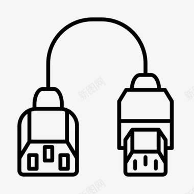 插座面板延长电缆插头电源图标