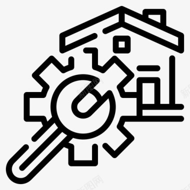 家庭修理齿轮房子图标