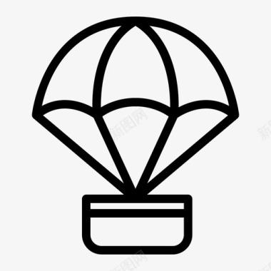 热气球降落伞投递热气球图标