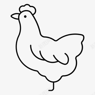 彩绘鸡蛋母鸡农业鸡图标