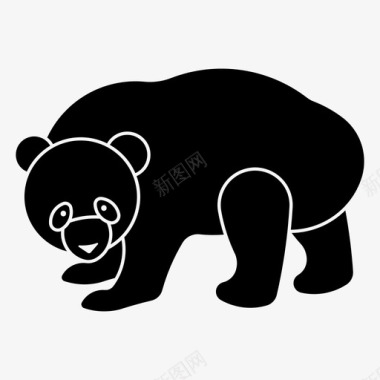熊猫熊猫动物竹子图标