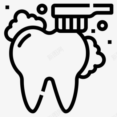 洁净牙齿牙齿刷子清洁图标