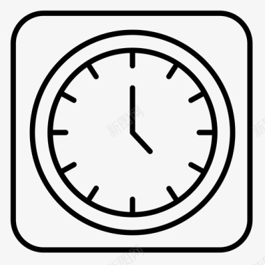 白色钟表挂钟电子时间图标