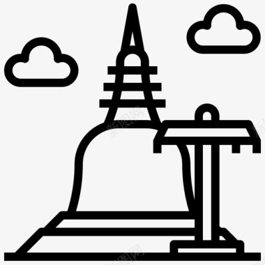 泰国doisuthep建筑建筑和城市图标