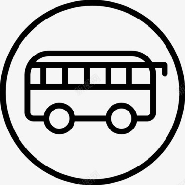 公交车小客车公共交通图标