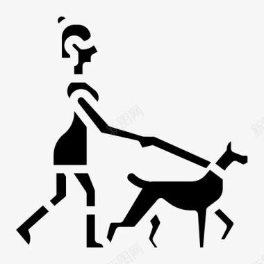 跑步慢跑狗运动图标