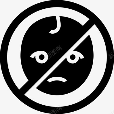 禁止禁止携带儿童安全警告标志图标
