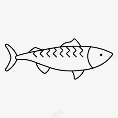 海鲜绿色食品鲭鱼蓝鳍鱼罐装图标