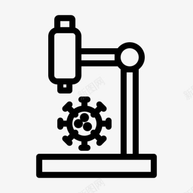 迅速传播显微镜冠状病毒covid19图标