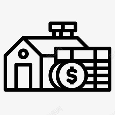 房子的钱银行商业图标