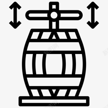 四杯葡萄酒压榨机桶果汁机图标