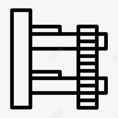 室内卧室门锁床卧室家具图标