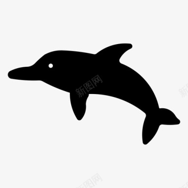 宽吻海豚跳跃海洋图标