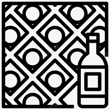 葡萄酒商店酒窖储藏室图标