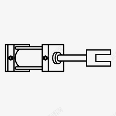 压力气缸力液压图标