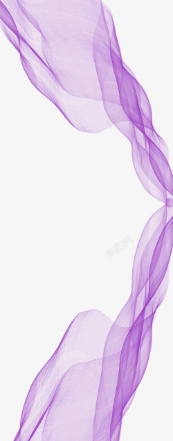精美动感紫色纱巾透明素材