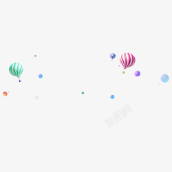 彩色球体热气球漂浮物素材