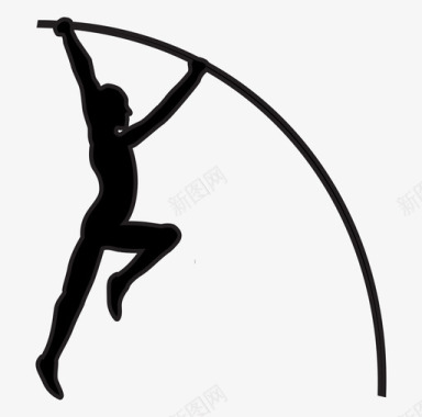 运动小人图标矢量素材撑竿跳高运动员图标