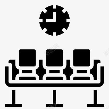 时间地点符号候机厅机场时间图标