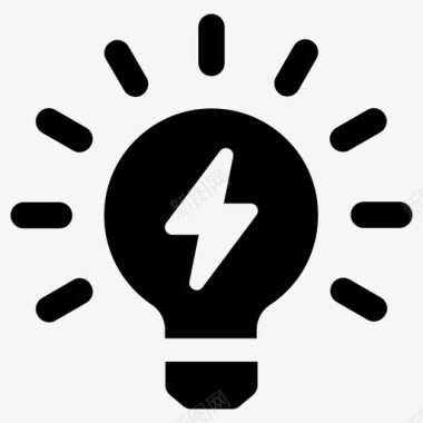 绿色能源图标创新创意电灯图标