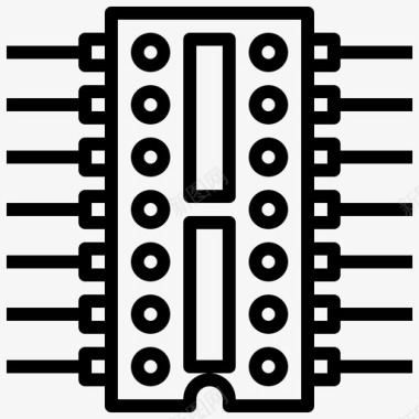 计算机数据ic插座元器件计算机图标