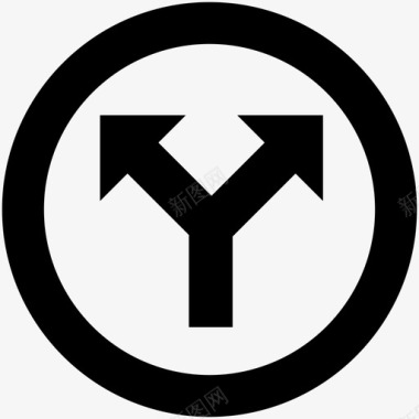 双注双向右左交通标志图标