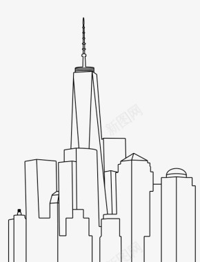 纽约世界贸易中心城市图标