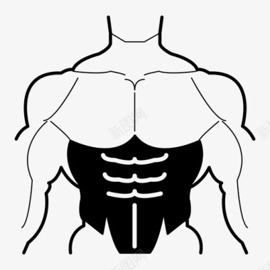 三面肌肉核心核心肌肉举重图标