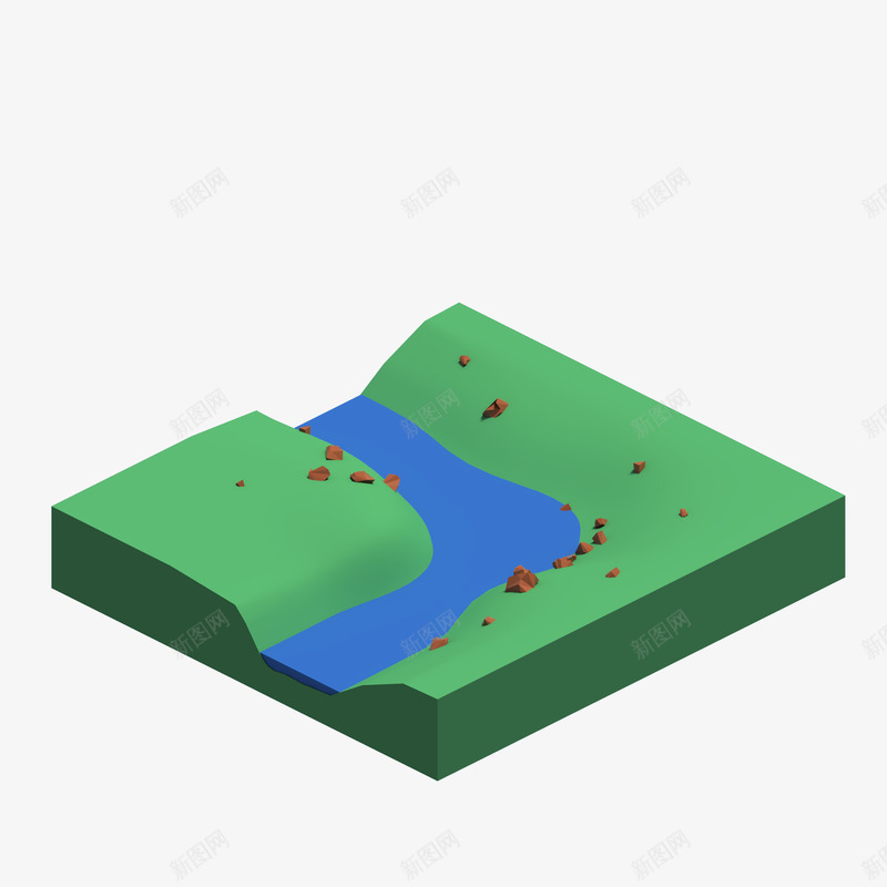 C4D陆地海洋3D立体模型png免抠素材_88icon https://88icon.com 陆地 海洋 立体 模型