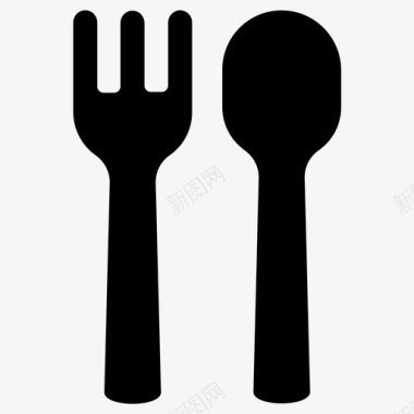 采购产品餐具叉子叉子和勺子图标