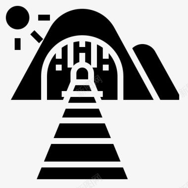 公交地铁标识隧道地铁公共交通图标