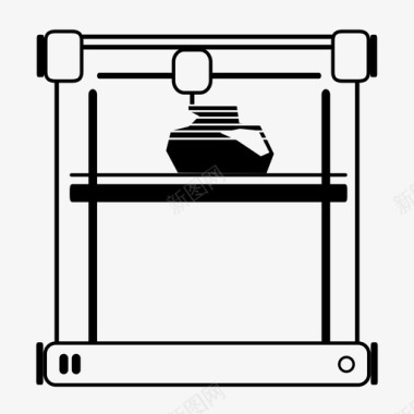 瓷制3D打印机设计师机器图标