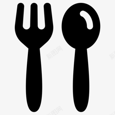 餐厅叉子叉子和勺子图标