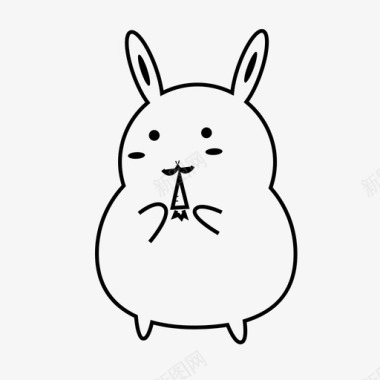 可爱卡通小动物兔子卡瓦伊有趣图标