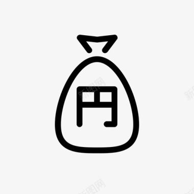 带日元符号的袋子钱图标