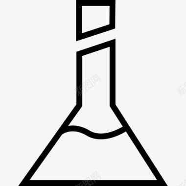 简洁烧杯化学烧瓶溶液科学图标