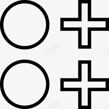 十字架两个十字架加号馅饼图标