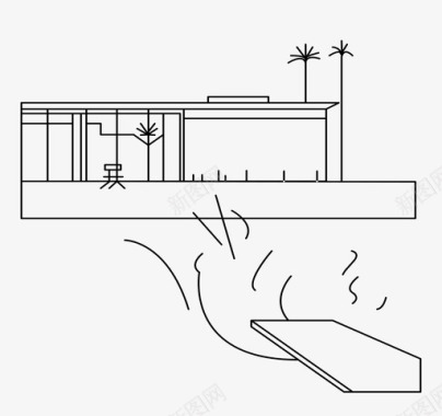 效果图展示大卫霍克尼游泳池飞溅图标